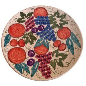 Pier 1 Imports Large Serving Platter Plate Colorful Fruit Hand Painted Italy